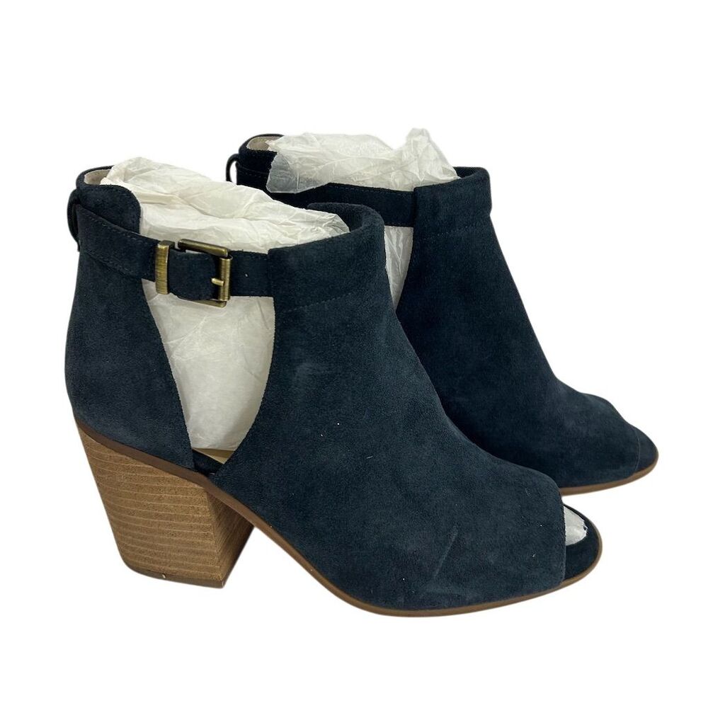 Sole Society Ferris Women's Blue Leather Ankle Cut Out Booties 9.5 NWOT